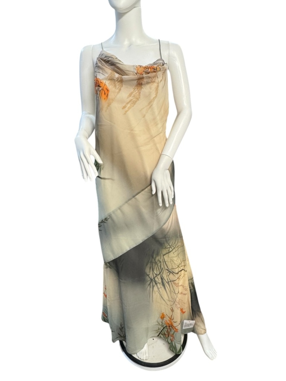 ASOS halter chiffon maxi dress tiger print sz UK 14 (US 10)